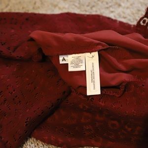 Ann Taylor Lace lined red dress Small zippered
